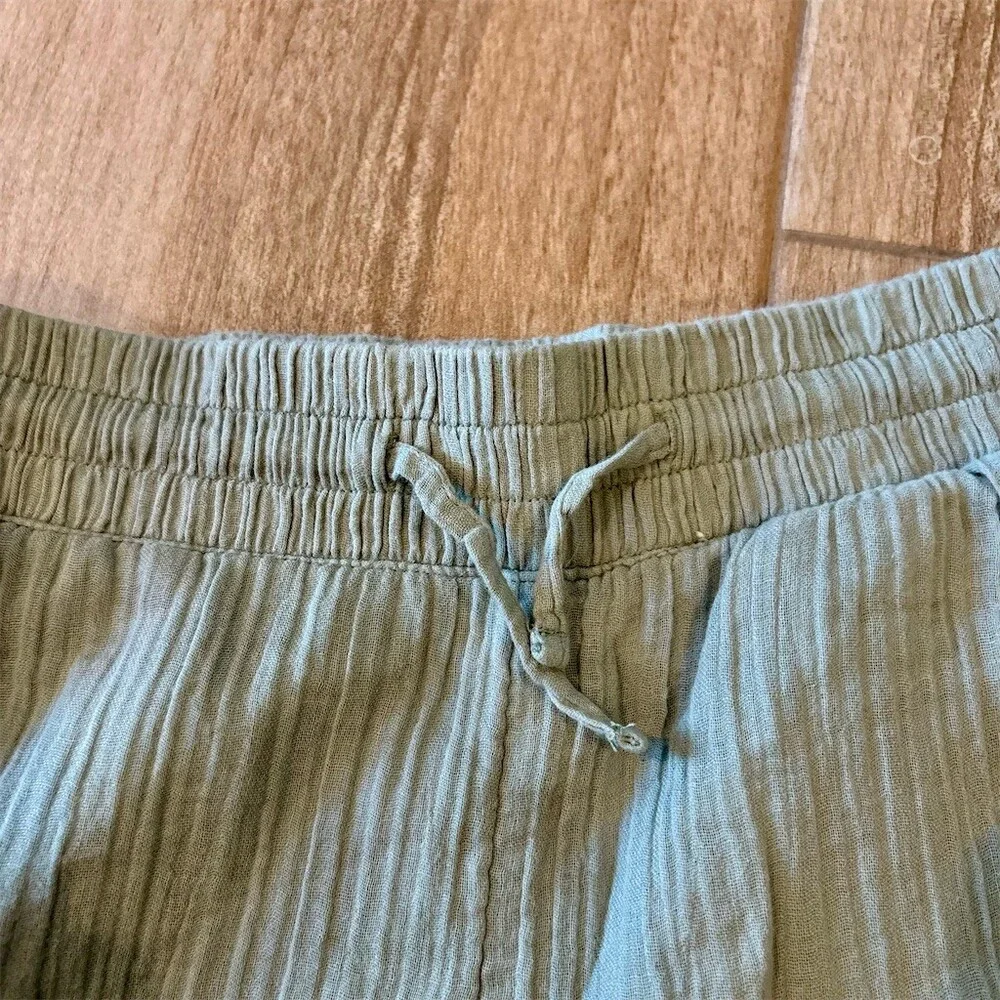 Abercrombie Kids Pants Girls 13/14 Sage Green Gauze Wide Leg Drawstring